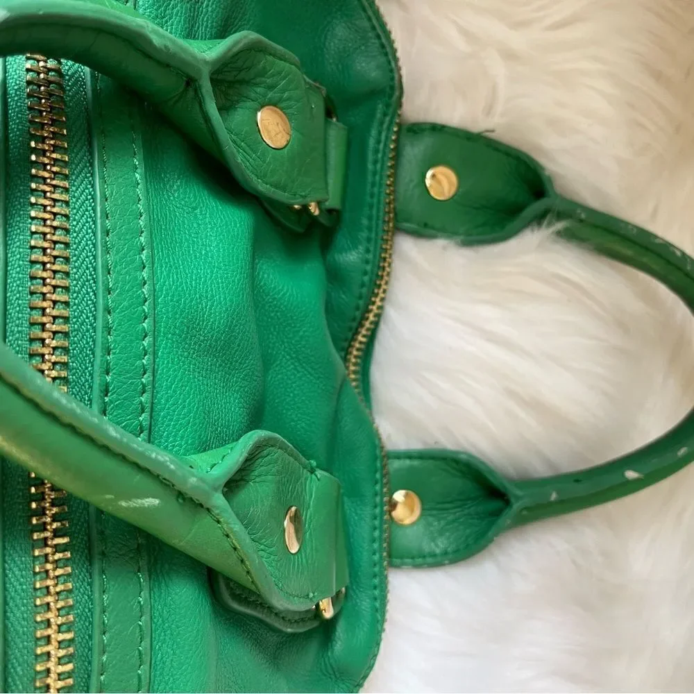 Emma Fox leather green Satchel/Shoulder bag with gold tone hardwares and accents
